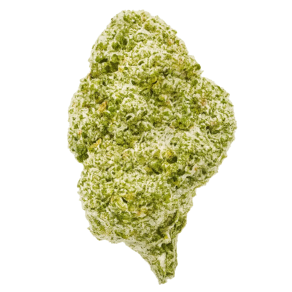 LCG #2 strain with frosty purple-green buds, lemon cherry aroma, creamy gelato terps, and dense trichome coverage.